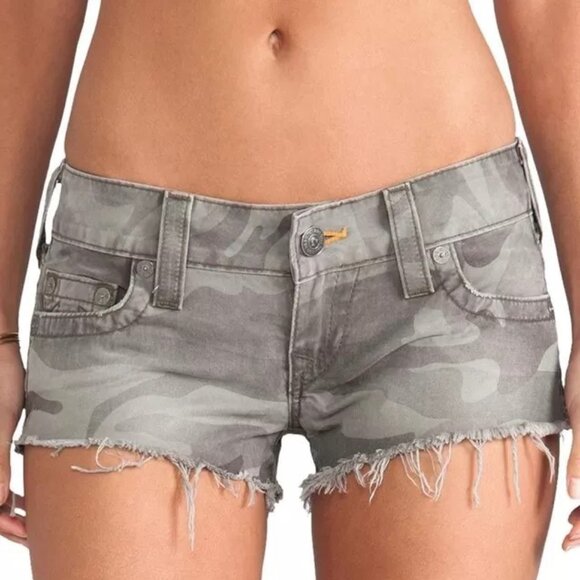 True Religion Jeans Bobby Camo Cut Off Shorts Deringer WNUG11Y33 - Picture 5 of 10